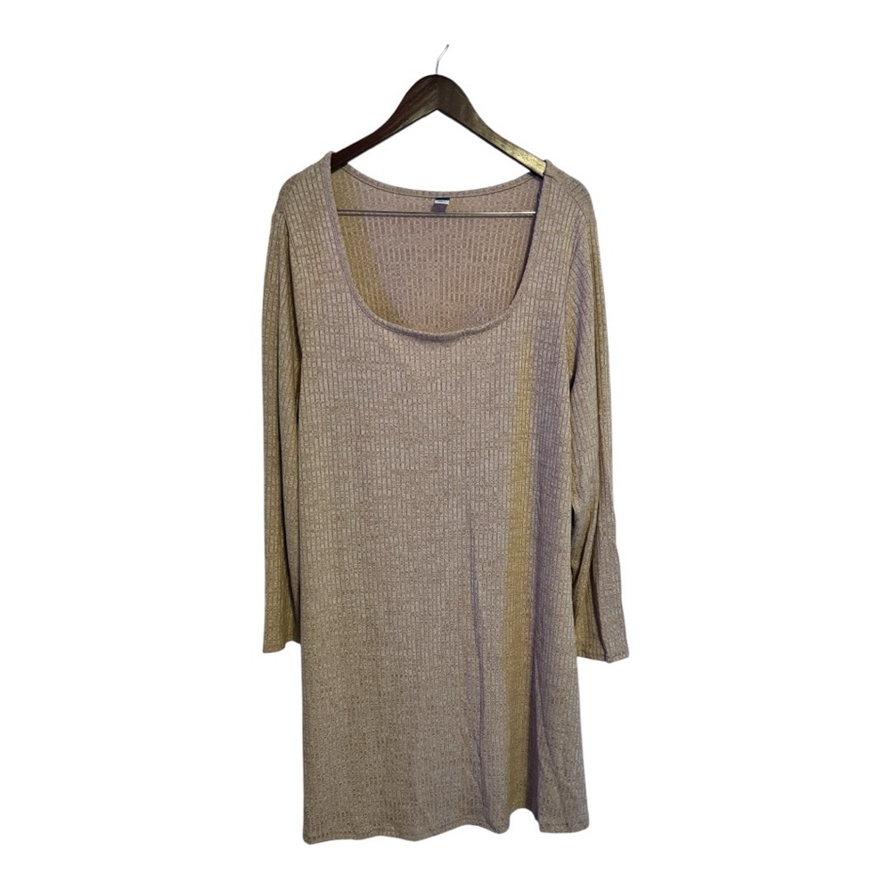 Plus size: Old Navy Tan Long Sleeve Relaxed Dress